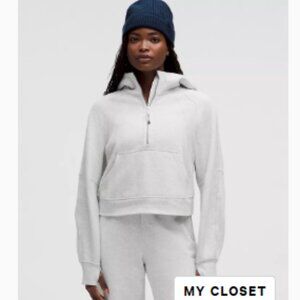 Lululemon Scuba Oversized Half-Zip Hoodie XS/S Heathered Core Ultra Light Grey